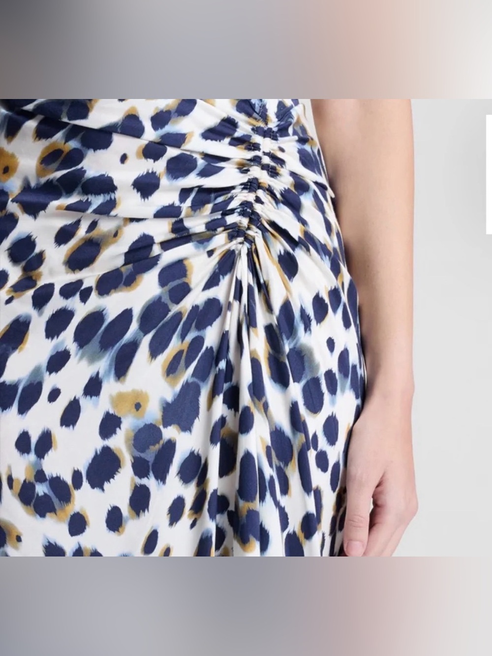 NWOT: A.L.C. Grace Printed Midi Skirt, Side Rouching, sz 4 ($495 retail) - Picture 6 of 12
